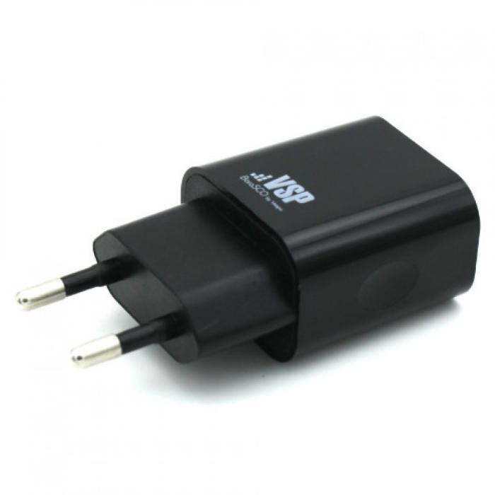 СЗУ BoraSCO 2 USB, 2.1A + кабель Type-C 1м., 20652, черный