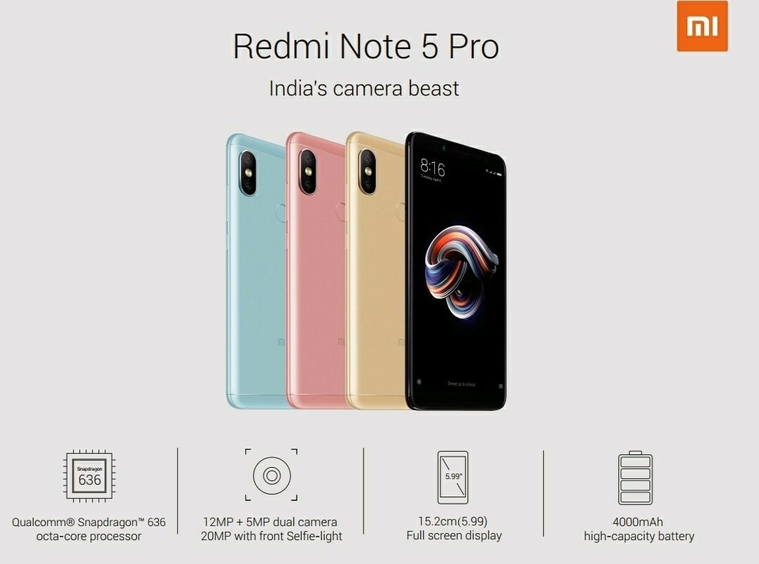 Цифросити - Индийская новинка Xiaomi Redmi Note 5 Pro