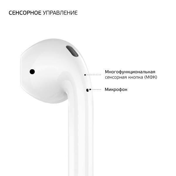 Bluetooth наушники Deppa  Air Light, TWS, BT 5.1, 250 mAh QI(44165), белый