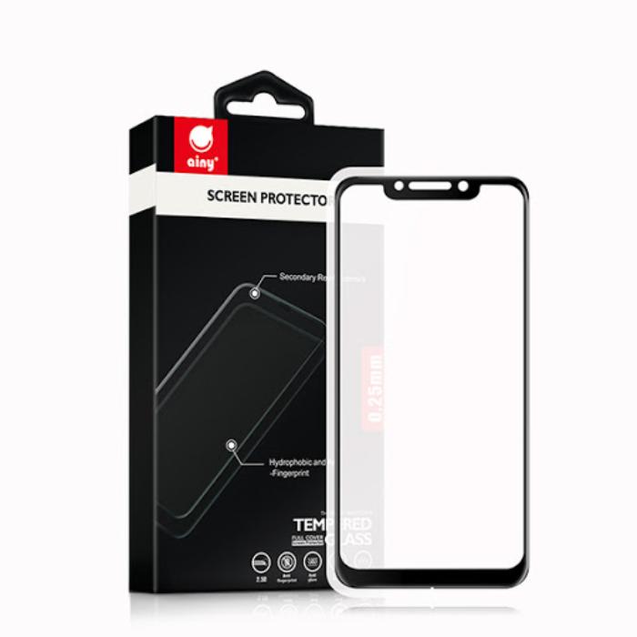 Защитное стекло дисплея Ainy Xiaomi Redmi Note 9 full screen, полнокл. осн., черный